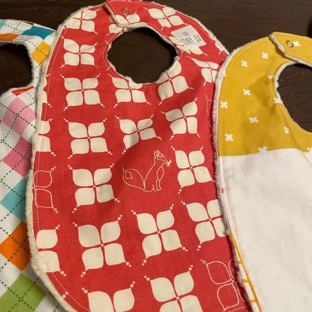 17 Custom Handmade Infant Bibs Gorgeous Patterns and Prints!!